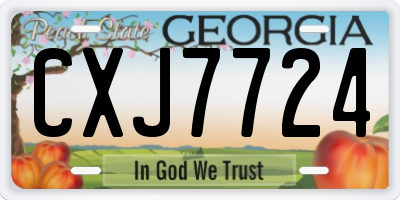 GA license plate CXJ7724