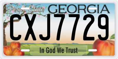 GA license plate CXJ7729