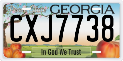 GA license plate CXJ7738