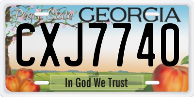 GA license plate CXJ7740