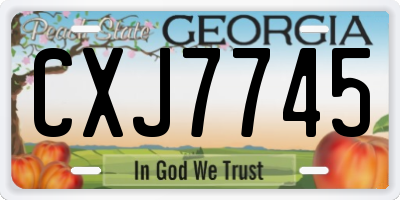 GA license plate CXJ7745