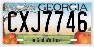 GA license plate CXJ7746