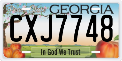 GA license plate CXJ7748