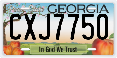 GA license plate CXJ7750