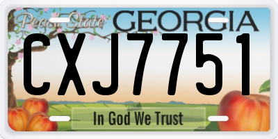 GA license plate CXJ7751