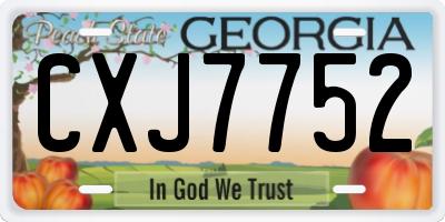 GA license plate CXJ7752