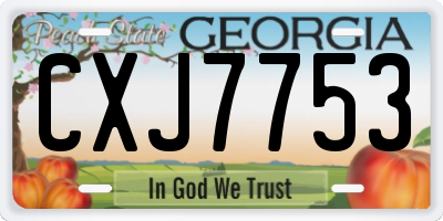 GA license plate CXJ7753