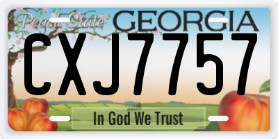 GA license plate CXJ7757