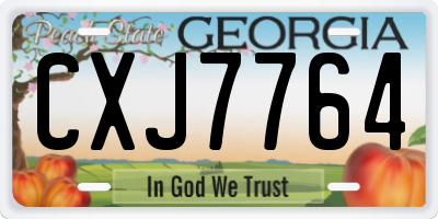 GA license plate CXJ7764