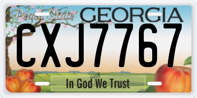 GA license plate CXJ7767