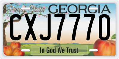 GA license plate CXJ7770
