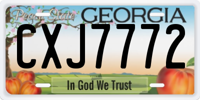 GA license plate CXJ7772