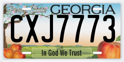 GA license plate CXJ7773