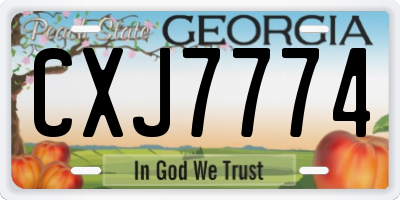 GA license plate CXJ7774