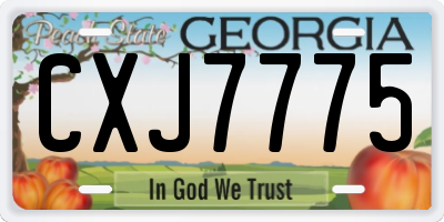 GA license plate CXJ7775