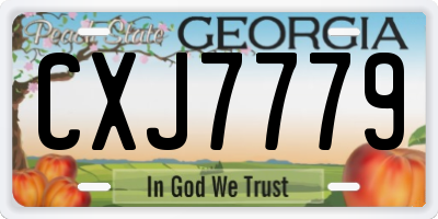GA license plate CXJ7779
