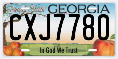 GA license plate CXJ7780