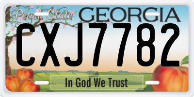 GA license plate CXJ7782