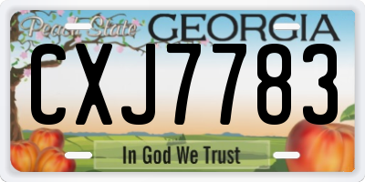 GA license plate CXJ7783