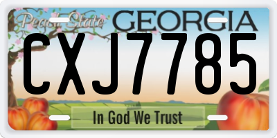 GA license plate CXJ7785