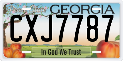 GA license plate CXJ7787