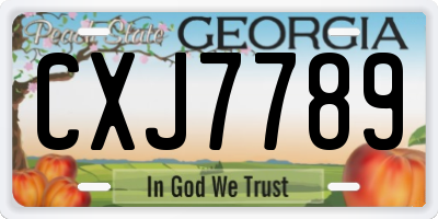 GA license plate CXJ7789
