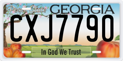 GA license plate CXJ7790
