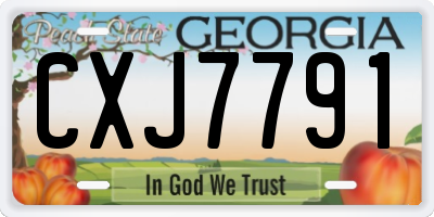 GA license plate CXJ7791