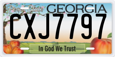 GA license plate CXJ7797