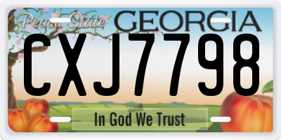 GA license plate CXJ7798