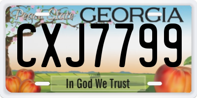 GA license plate CXJ7799