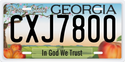 GA license plate CXJ7800