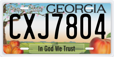 GA license plate CXJ7804