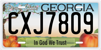 GA license plate CXJ7809