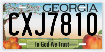GA license plate CXJ7810