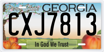 GA license plate CXJ7813