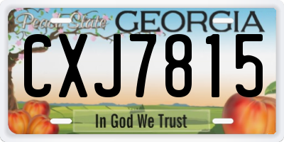 GA license plate CXJ7815
