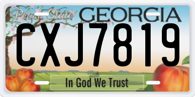 GA license plate CXJ7819