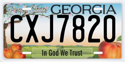 GA license plate CXJ7820