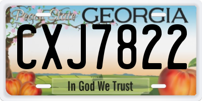 GA license plate CXJ7822