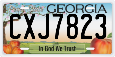 GA license plate CXJ7823