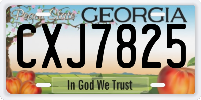 GA license plate CXJ7825