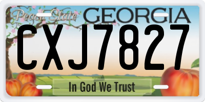 GA license plate CXJ7827