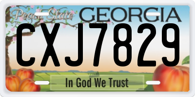 GA license plate CXJ7829