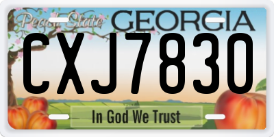 GA license plate CXJ7830