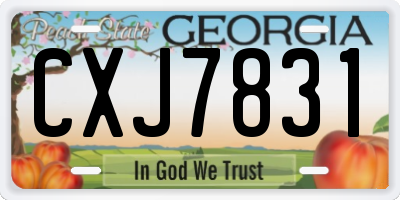 GA license plate CXJ7831