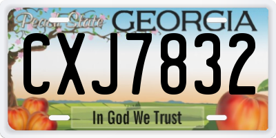 GA license plate CXJ7832