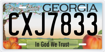 GA license plate CXJ7833