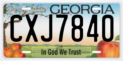 GA license plate CXJ7840