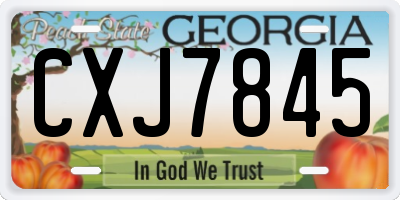 GA license plate CXJ7845